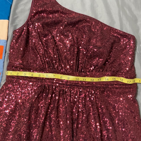 David’s Bridal Sequin One shoulder Dress - Picture 8 of 10